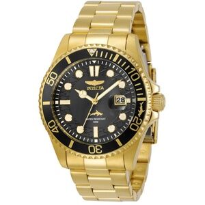 30026 Invicta Men's Watch Pro Diver NIB Quartz Gold Steel Bracelet